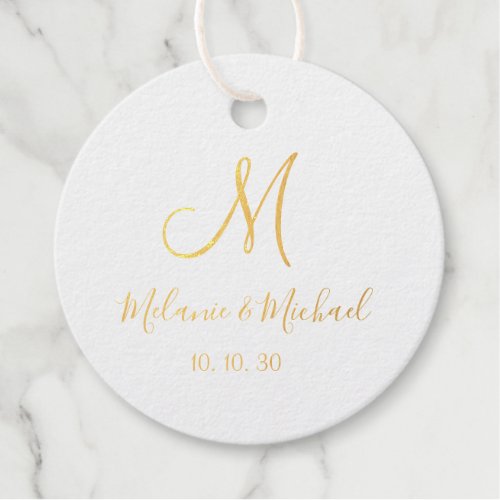 Gold Foil 50th Wedding Anniversary Names Thank You Foil Favor Tags