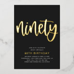 Gold Foil 90th Birthday Invitations | 90th<br><div class="desc">Gold Foil 70th Birthday Invitation.
Ready to be personalized by you!</div>