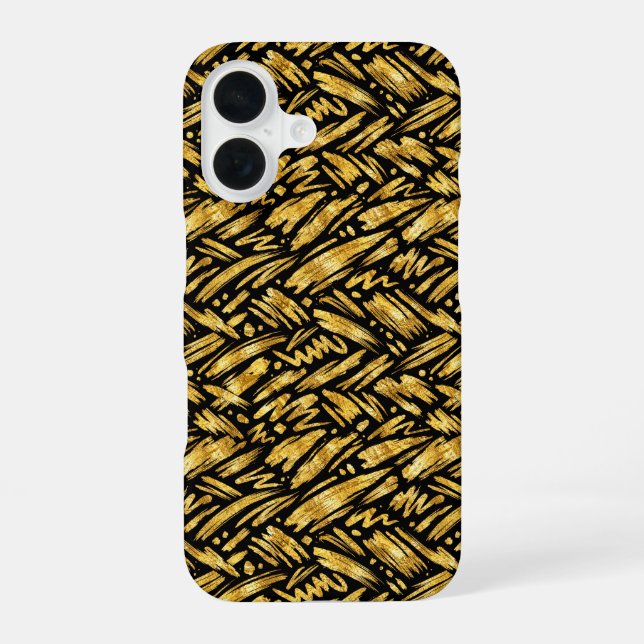 Gold Foil Abstract Pattern iPhone Case (Back)