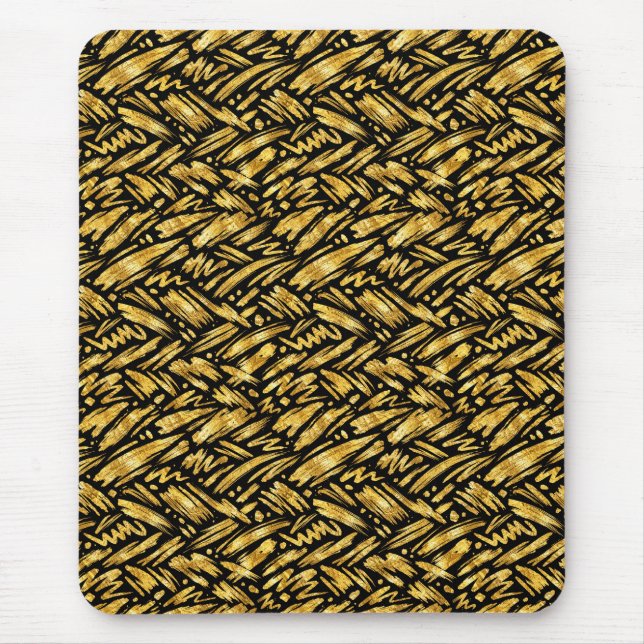 Gold Foil Abstract Pattern Mouse Pad (Front)