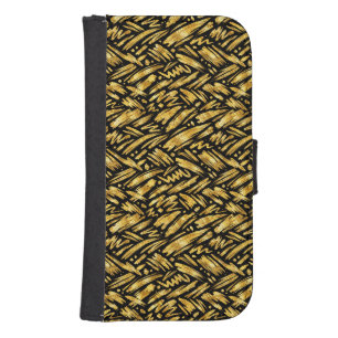 Gold Foil Abstract Pattern Galaxy S4 Wallet Case