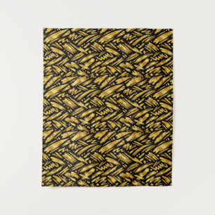Gold Foil Abstract Pattern Tapestry
