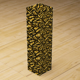 Gold Foil Abstract Pattern Wine Box