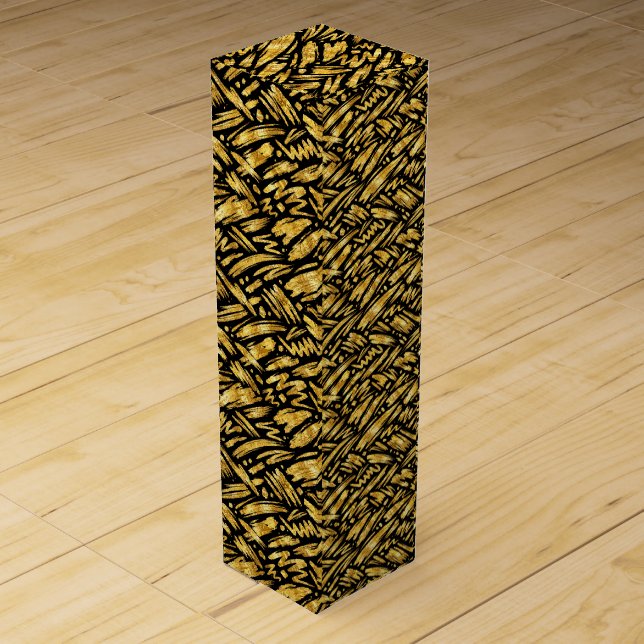 Gold Foil Abstract Pattern Wine Box (Front)