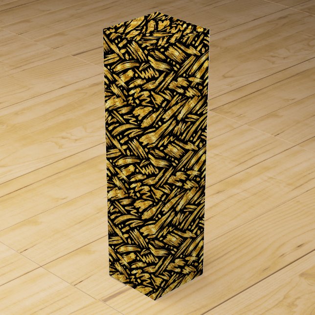 Gold Foil Abstract Pattern Wine Box (Front)