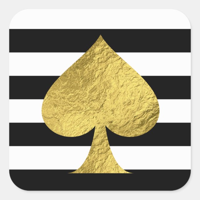 Gold Foil Ace of Spades Square Sticker (Front)