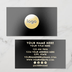 Gold Foil Add Your Custom Logo Circle Professional Business Cards