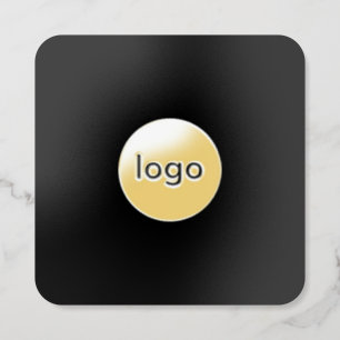Gold Foil Add Your Custom Logo Professional Square Business Cards