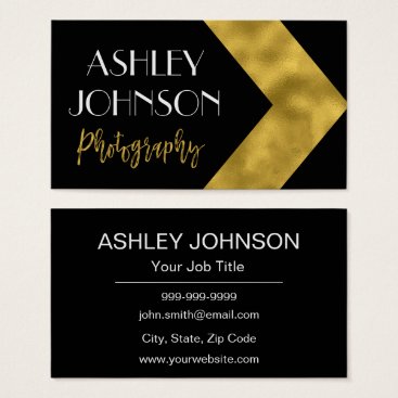 Gold Foil and Black Photographer Business Card Gold Foil and Black Photographer Business Card