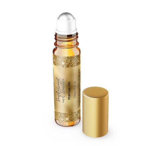 Gold Foil and Glitter Perfume Roller Bottle label