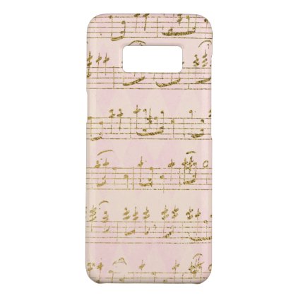 Gold Foil and Rose Gold Musical Notes Pattern Case-Mate Samsung Galaxy S8 Case