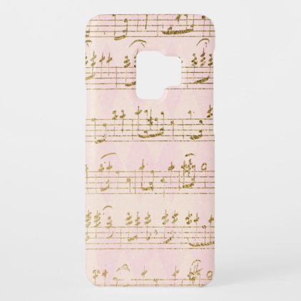 Gold Foil and Rose Gold Musical Notes Pattern Case-Mate Samsung Galaxy S9 Case