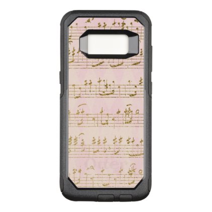 Gold Foil and Rose Gold Musical Notes Pattern OtterBox Commuter Samsung Galaxy S8 Case