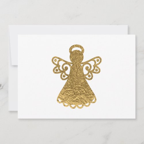 Gold Foil Angel Silhouette Christmas Flat Card