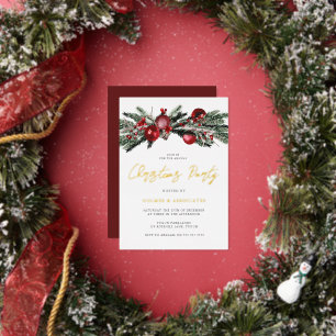 Gold Foil Annual Corporate Office Christmas Party Invitation