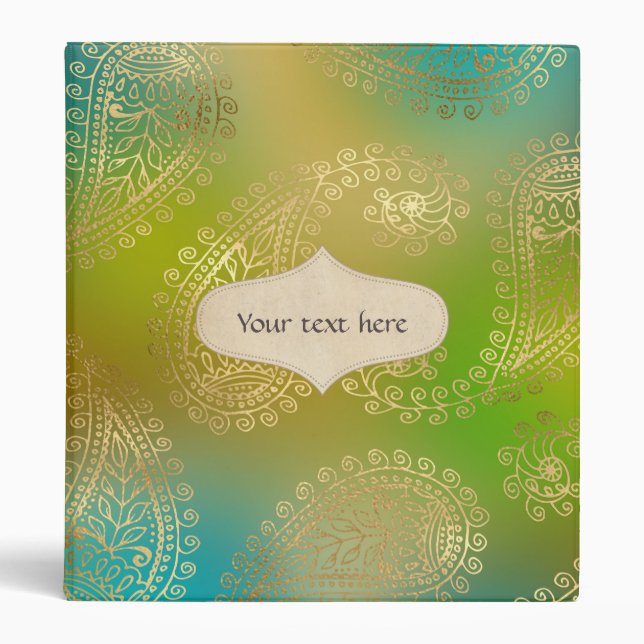 Gold Foil Arabian 3 Ring Binder (Front)