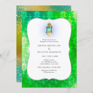 Gold Foil Arabian Bollywood Engagement Party Invitation