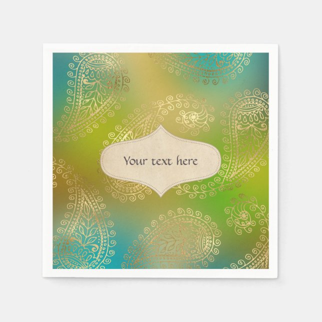 Gold Foil Arabian Napkins (Front)