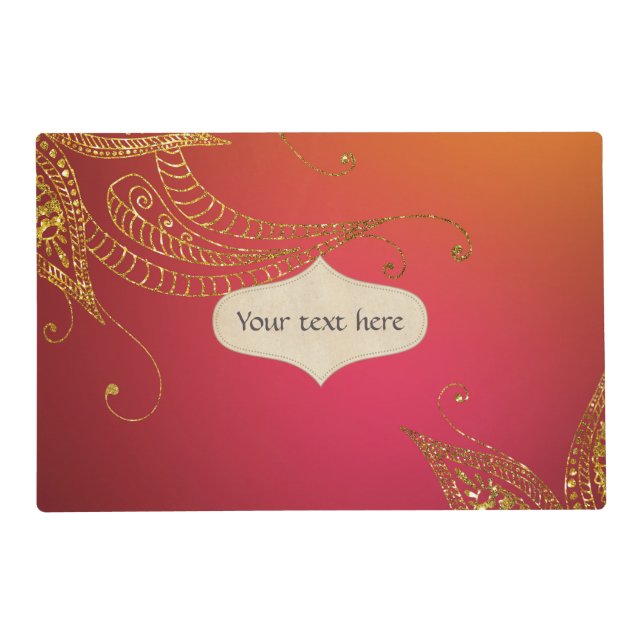 Gold Foil Arabian Placemat (Front)