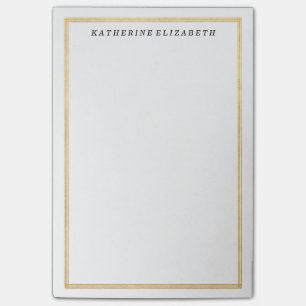 Gold Foil Art Deco Border Personalized Note Pad