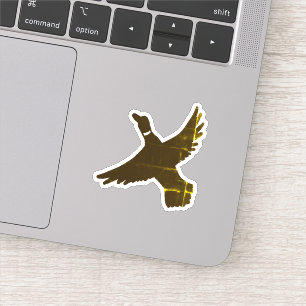 Gold Foil Artistic Flying Duck Sticker