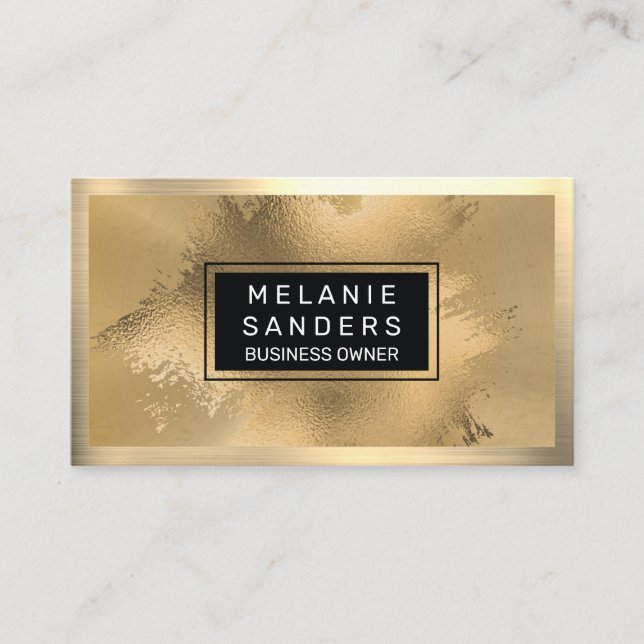 Gold Foil Artistic | Metallic Gold Business Card (Front)