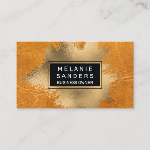 Gold Foil Artistic Metallic Gold Leather Business Card
