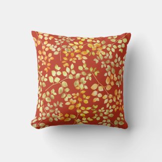 Gold Foil Autumn Fall Orange Brown Green Leaves