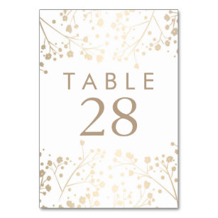 Babys Breath Wedding Table Number Cards Zazzle