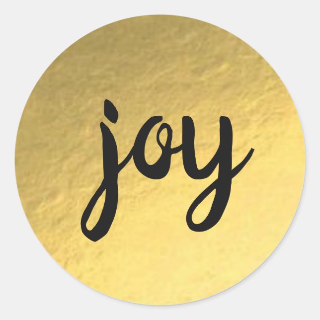 Gold Foil Background Joy Holiday Sticker (Front)