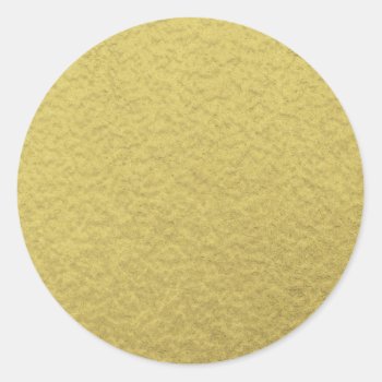 Gold Foil Background Texture Classic Round Sticker by bestcustomizables at Zazzle