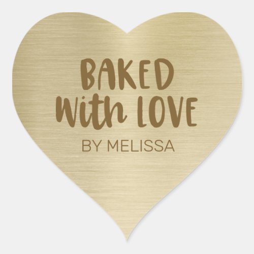Gold Foil Baked With Love Sticker