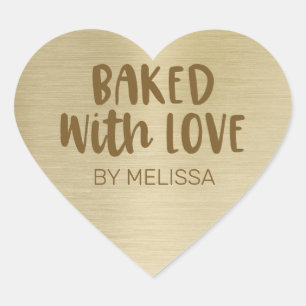 Gold Foil Baked With Love Sticker