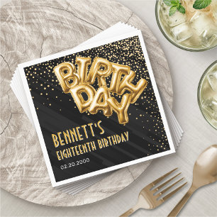 Gold Foil Balloons Birthday Napkins