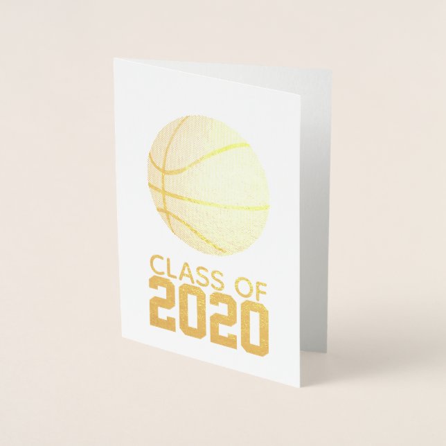 Gold Foil Basketball Graduation Foil Card (Front)