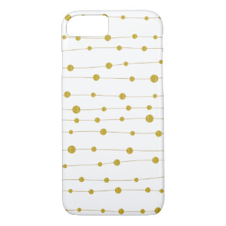 Gold foil beads pattern trendy and elegant white iPhone 8/7 case