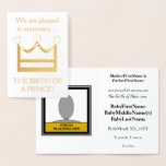 [ Thumbnail: Gold Foil "Birth of a Prince!" Baby Announcement ]