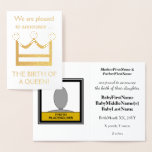[ Thumbnail: Gold Foil "Birth of a Queen!" Baby Announcement ]
