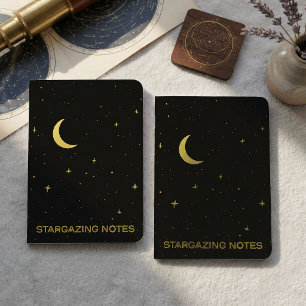 Gold Foil Black Boho Stargazing Pocket Notebooks