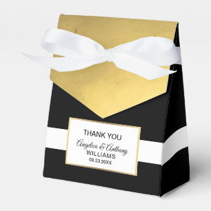 Gold Foil Black Party Favor Shower Wedding Boxes
