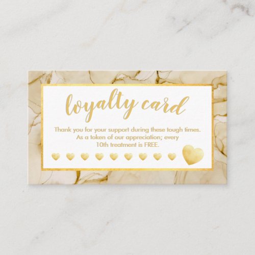 Gold Foil Blush Brown Salon Loyalty Card