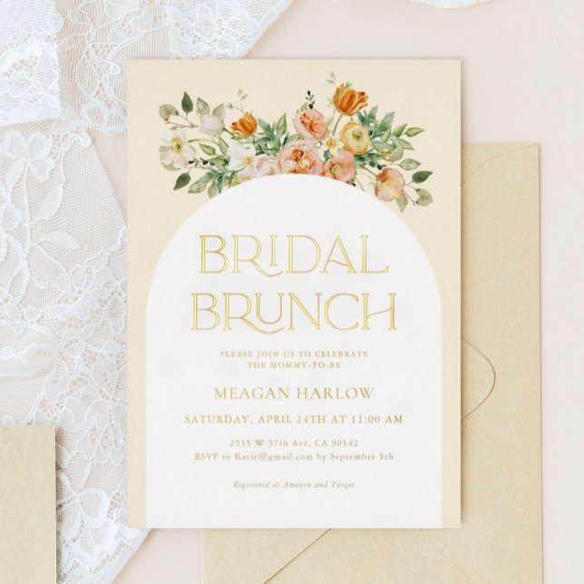 GOLD FOIL Boho Floral Brunch Invitation Foil Invitation (Creator Uploaded)