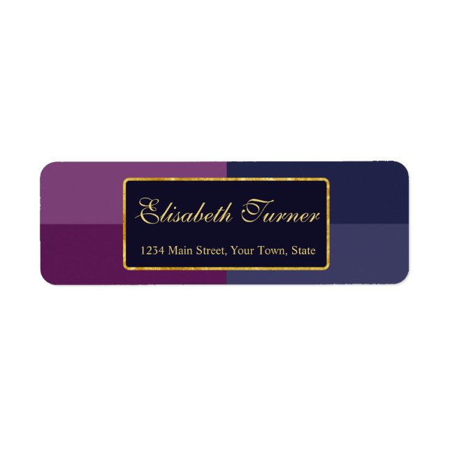 Gold Foil Bold Lavender Palette Wedding Custom Label (Front)