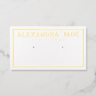 Gold Foil Border Earring Display Card