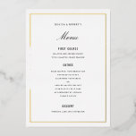 Gold Foil Border Elegant Wedding Menu Card<br><div class="desc">perfect for any event,  real foil border available in 3 options</div>