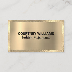 Gold Foil Border Golden Metal Business Card