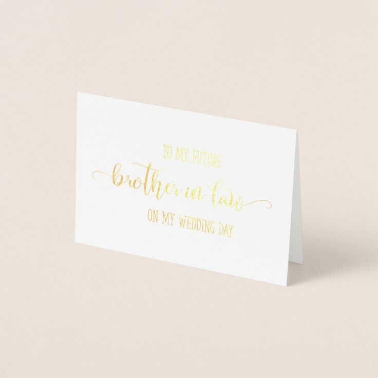 Gold Foil Brother in Law Wedding Day Thank You Foil Card | Zazzle