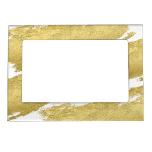 Gold foil brush stroke elegant modern artsy magnetic frame