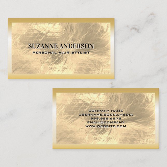 Gold Foil Brushed Business Card (Front/Back)