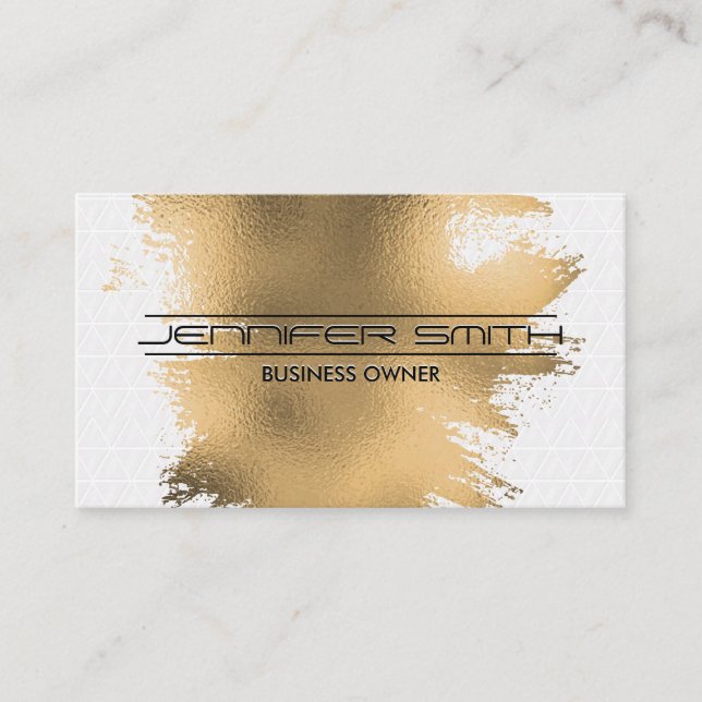 Gold Foil Brushed | Tile Pattern Business Card (Front)